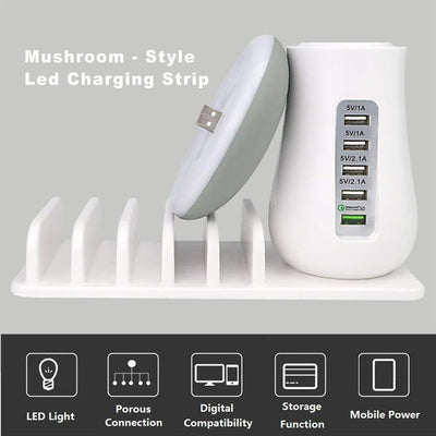 Lámpara Hongo LED 2 en 1 con Cargador USB y Soporte para Dispositivos - Image 4