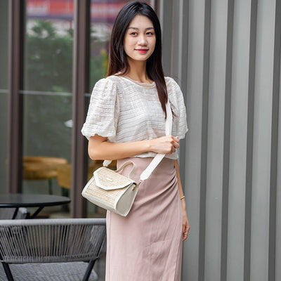 Bolsa Crossbody Cuadrada Pequeña con Lentejuelas Tejidas - Image 3