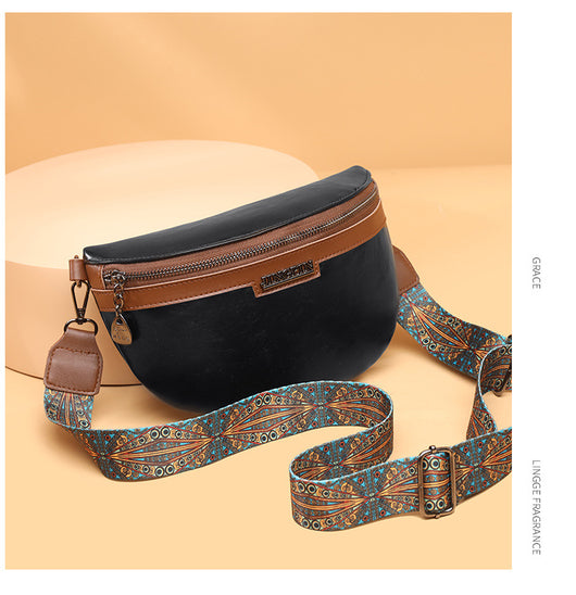 Bolso Bandolera Semilunar con Textura en Pecho para Mujer - Image 13