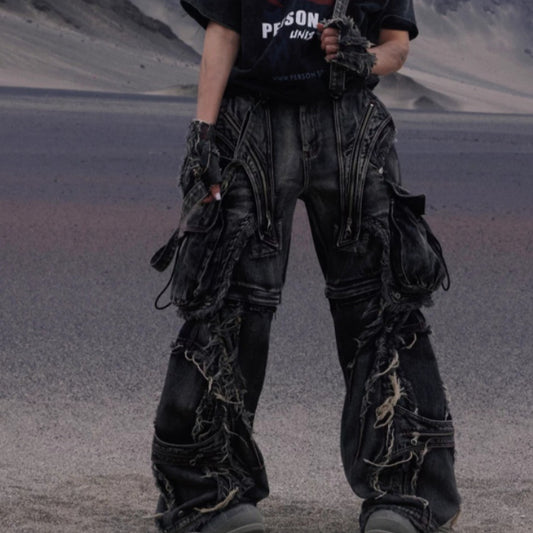 Pantalón Vaquero de Trabajo con Correas Desmontables y Reconfigurables