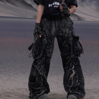 Pantalón Vaquero de Trabajo con Correas Desmontables y Reconfigurables
