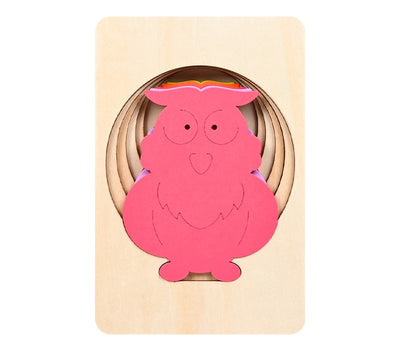 Puzzle 3D de Animales en Madera con Degradado Multicapa - Image 17