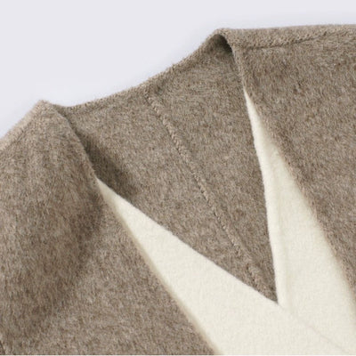 Abrigo Reversible de Lana con Cuello V - Chaqueta Doble Cara Premium - Image 4