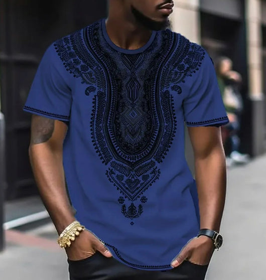 Camiseta Estilo Étnico con Impresión 3D Digital para Hombre - Image 12