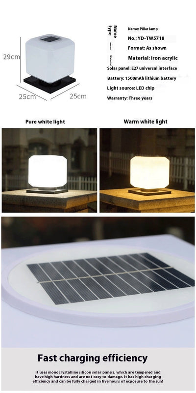 Lámpara LED Pilar Exterior Impermeable para Villa - Image 8
