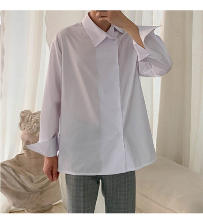 Camisa Casual Ejecutiva con Solapa Asimétrica y Rayas - Image 23
