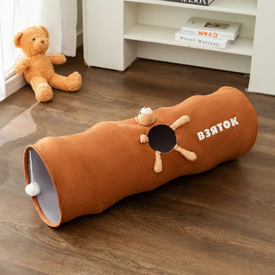 Túnel Felino Plegable con Bola de Peluche - Juguete Interactivo para Gatos de Interior - Image 3