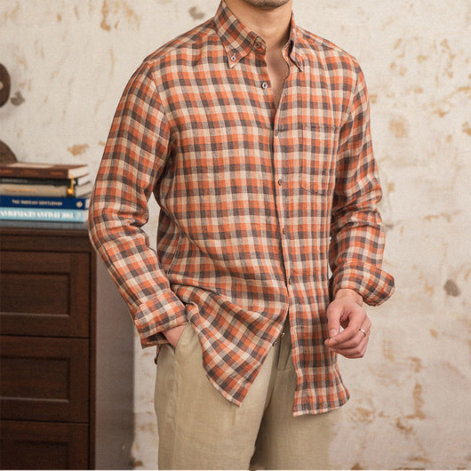 Camisa de Lino Manga Larga Casual Young