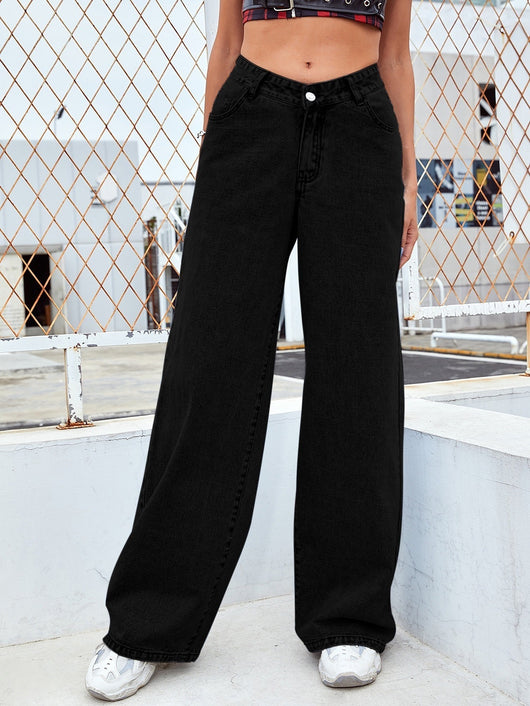 Jeans Rectos Lavados Cintura Media para Mujer - Image 7