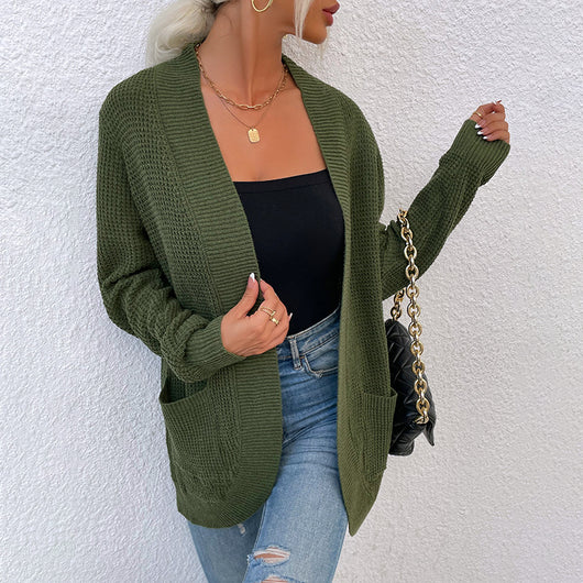 Suéter Tejido para Mujer con Bolsillos Curvos y Dobladillo Elegante - Image 33