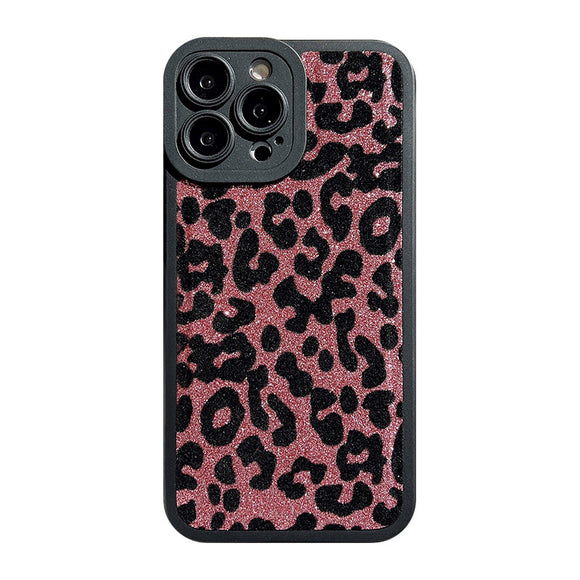 Funda de Silicona Leopardo Glitter Brillante Protección Total Antigolpes