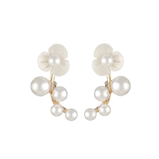 Aretes de Perla Metálica con Forma de Flor - Image 12