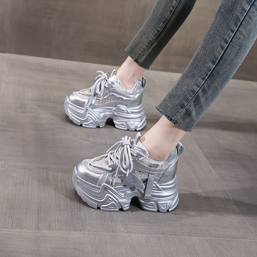 Zapatos Deportivos con Plantilla Elevadora y Detalles Brillantes para Mujer - Image 3