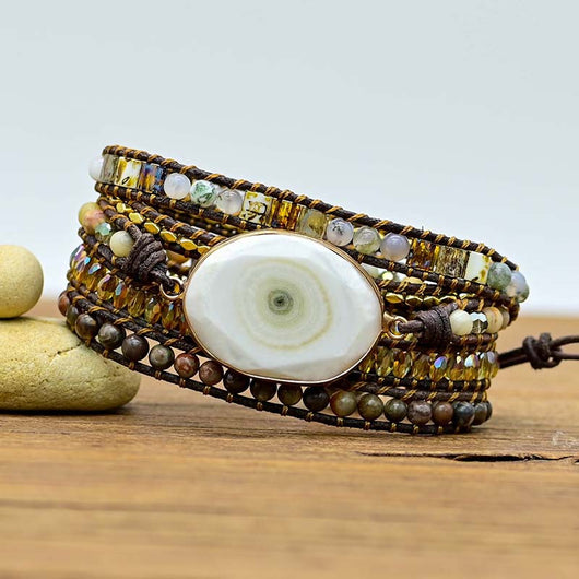 Pulsera Bohemia de Cristal y Cuentas Naturales - Image 2