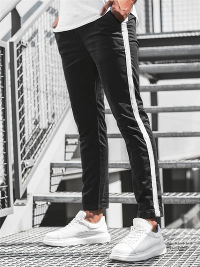 Pantalones Slim Ajustados con Rayas Horizontales para Hombre - Image 3