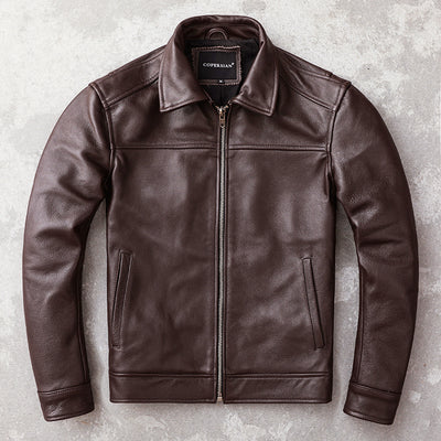Saco de Vestir Marrón Oscuro para Hombre Talla Grande con Solapa Clásica