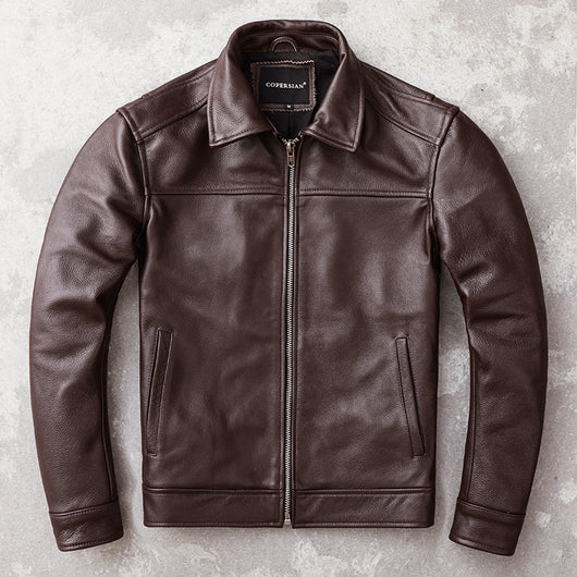 Saco de Vestir Marrón Oscuro para Hombre Talla Grande con Solapa Clásica