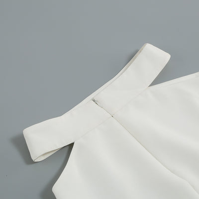 Conjunto de Dos Piezas: Blazer Blanco Manga Larga Escote V + Falda Corta - Image 17