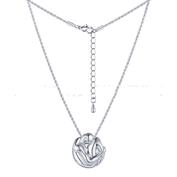 Collar Colgante Abrazos 3D - Diseño Moderno Personalidad