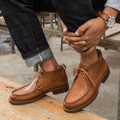 Botas Altas de Cuero Genuino - Estilo Casual y Versátil - Image 4