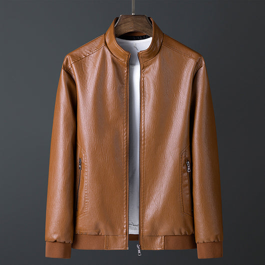 Chaqueta de Cuero con Cuello Alto para Primavera y Otoño - Image 10