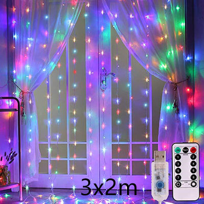 Cortina de Luces LED USB con Control Remoto para Ventanas - Decoración Navideña - Image 18