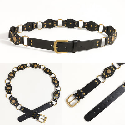 Cinturón Vintage Unisex con Hebilla de Metal Remachado - Estilo Punk Hip Hop - Image 29