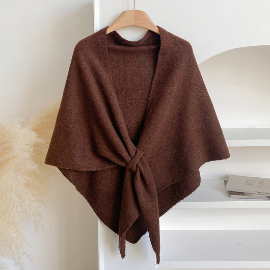 Chal Triangular Tejido Grueso Coreano para Invierno - Abrigo Suave y Cálido - Image 7