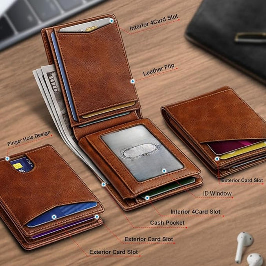 Billetera Retro Antirrobo con Múltiples Compartimentos para Tarjetas