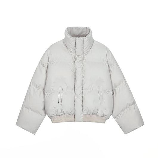 Chaqueta Acolchada de Invierno para Parejas con Cuello Alto - Image 3
