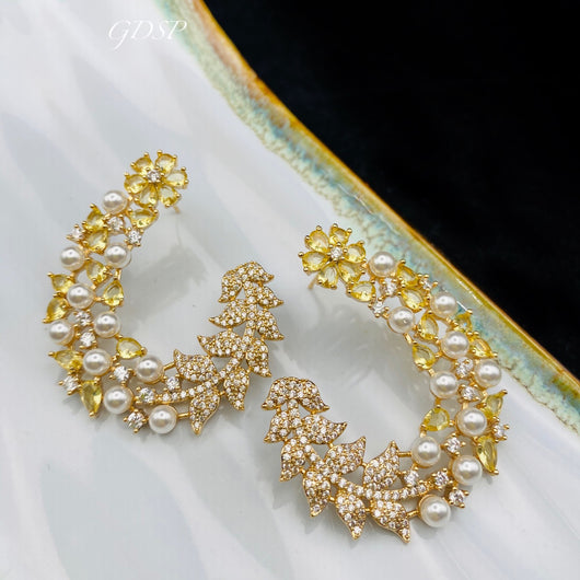 Aretes de Aro Cobre con Diseño C y Cierre de Botón - Image 7