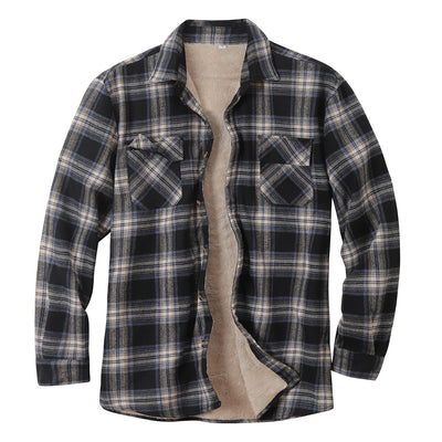 Camisa de Cuadros Cálida con Forro de Terciopelo para Hombre - Image 8