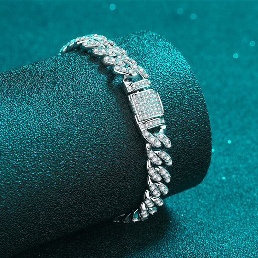 Pulsera de Eslabones Cubanos con Moissanita - Image 3