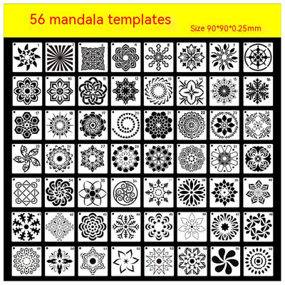 Plantilla de Pintura Mandala 36 Diseños - Estarcido Hueco para Pintura en Spray - Image 3