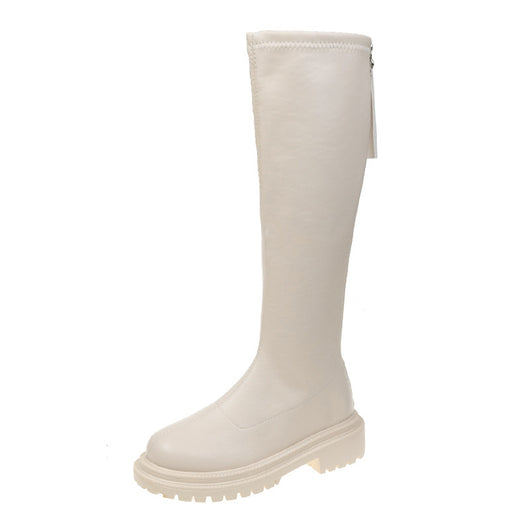 Botas Altas Blancas con Suela Gruesa Estilo Caballero - Image 2