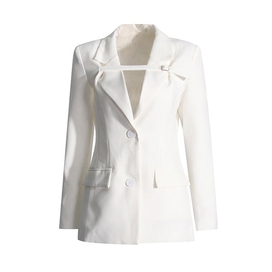 Blazer Slim Fit Patchwork para Mujer - Diseño Moderno y Versátil - Image 14