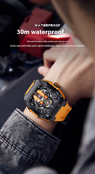 Reloj Tonneau de Lujo Hueco 3D con Luminiscencia y Resistencia al Agua - Image 9