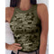 Musculosa Deportiva Mujer Cuello Redondo con Estampado Digital