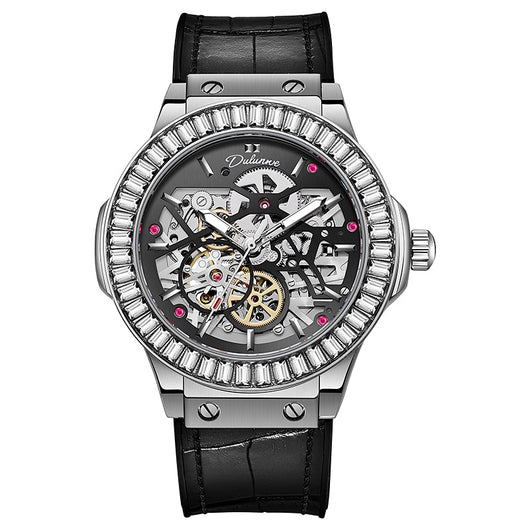Reloj Mecánico Automático para Hombre con Movimiento Hueco y Diamantes - Image 6