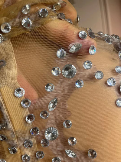 Vestido de Noche con Cadena de Diamantes Completos para Dama - Image 12