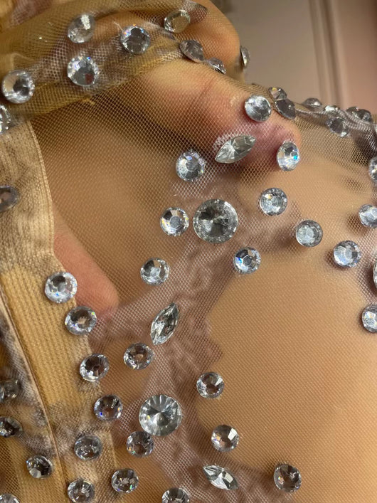 Vestido de Noche con Cadena de Diamantes Completos para Dama - Image 12