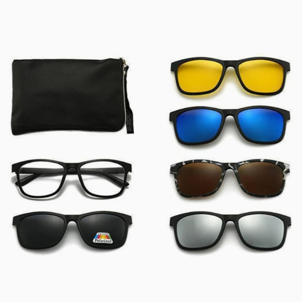 Estuche Magnético 5 en 1 para Gafas - Sistema de Sujeción Versátil