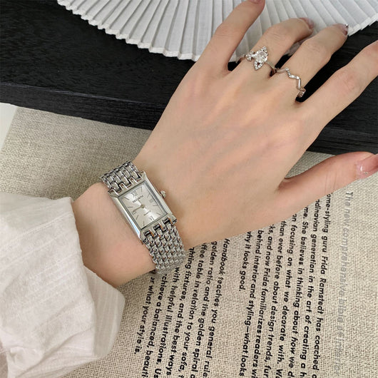 Reloj Rectangular de Cuarzo Dorado con Pulsera de Acero para Mujer - Image 6