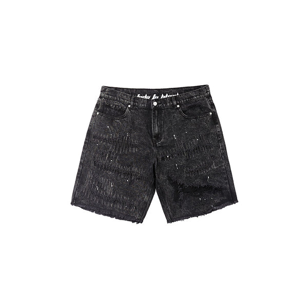 Shorts de Mezclilla Rotos con Parches - Estilo Urbano Desgastado para Hombre - Image 2