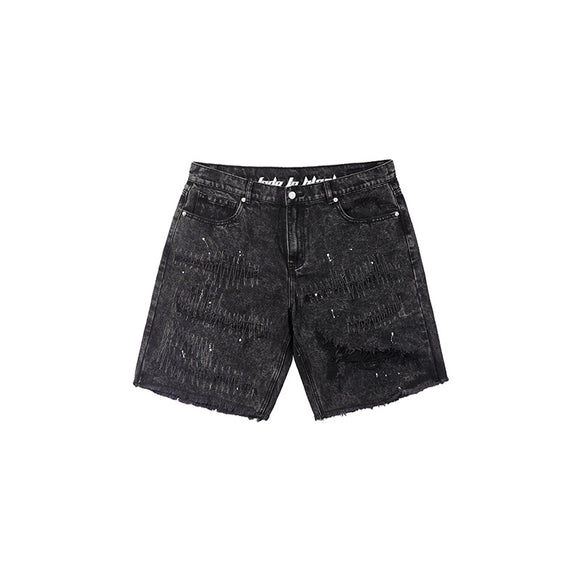 Shorts de Mezclilla Rotos con Parches - Estilo Urbano Desgastado para Hombre
