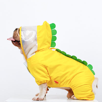 Impermeable Dinosaurio para Mascotas - Traje Amarillo Resistente al Agua - Image 7