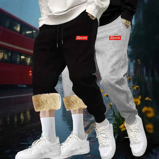 Pantalones Jogger de Invierno para Hombre con Forro Polar y Cintura Ajustable