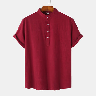 Camisa Casual de Manga Corta Básica para Hombre - Perfecta para Playa y Verano - Image 31