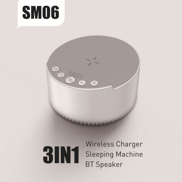 Cargador Inalámbrico 15W con Altavoz Bluetooth y Sonido Blanco