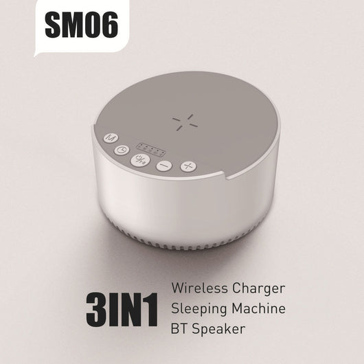 Cargador Inalámbrico 15W con Altavoz Bluetooth y Sonido Blanco